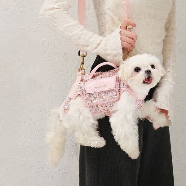 Carrier, Portable Messenger Bag for Small Medium Dogs, Puppy Carrier with Adjustable Strap, Handheld Dog Harness C15