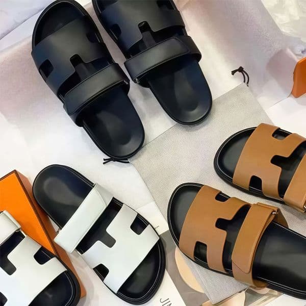 Slippers Chypre Sandal Designer Sliders Flip Flops Flat Sandals Beach Comfort Calfskin Leather Natural Suede Goatskin in Brown Black for Women and Men