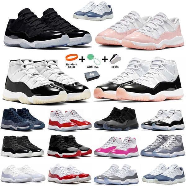 Top Qualitys 11s with Basketball Shoes 11 Men Women Traine Size 13 Cherry White Red Cool Grey Navy Space Jam Low Diffused Blue Trainers Sports Sneakers