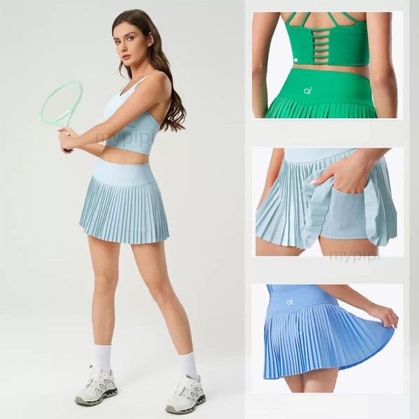 Yoga Skirt Match Point Tennis Skirts set Anti Glare Mini Varsity Skirt Quick Drying Breathable Sport Shorts Weekend Jogging Sweatpants Built Ins with Pockets