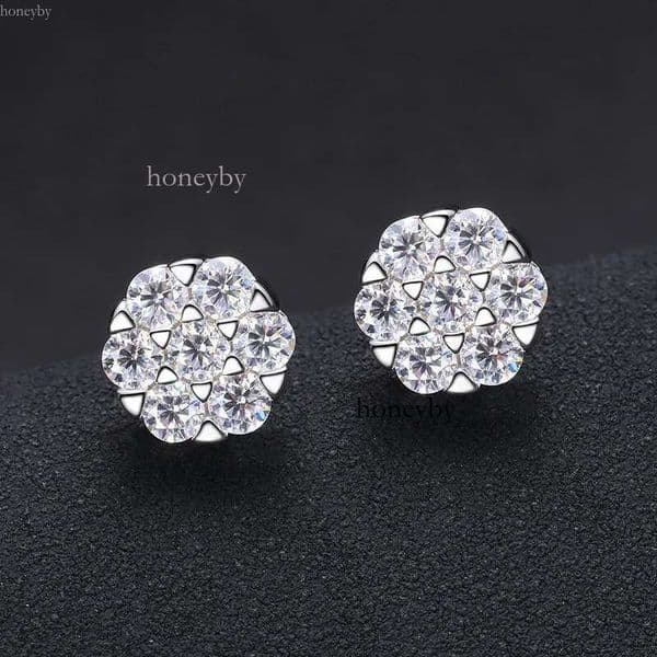 Passed Test Men Women D Color 3mm Moissanite Sterg Sier Gold Plated Bg Dia Studs Earrings Nice Gift02024