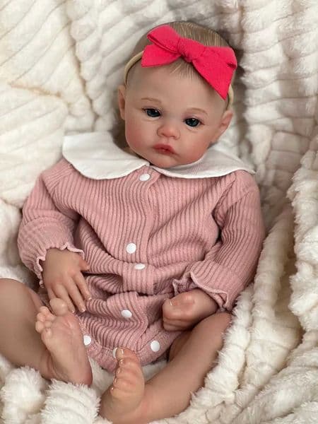NPK 19 inch grass regenerated baby doll newborn baby size real picture handmade 3D skin paint hair visible veinsXJ250322