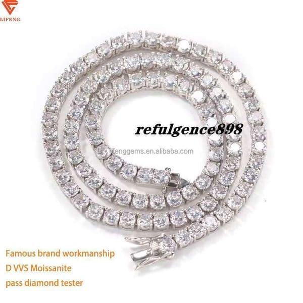 Best selg S 5mm jewelry for men iced out Vvs moissanite dia hip hop tennis chain