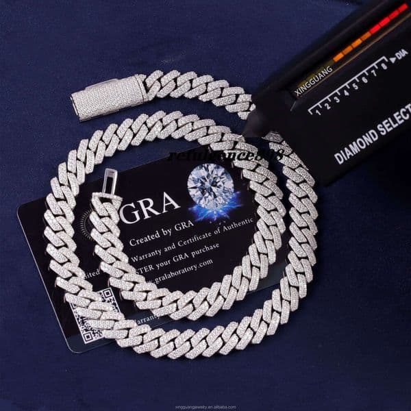 Pass Dia Test 2Rows 10Mm Real Gold Plated 24Inches Hip Hop Cuban K Sier Moissanite Chains For Men Necklace