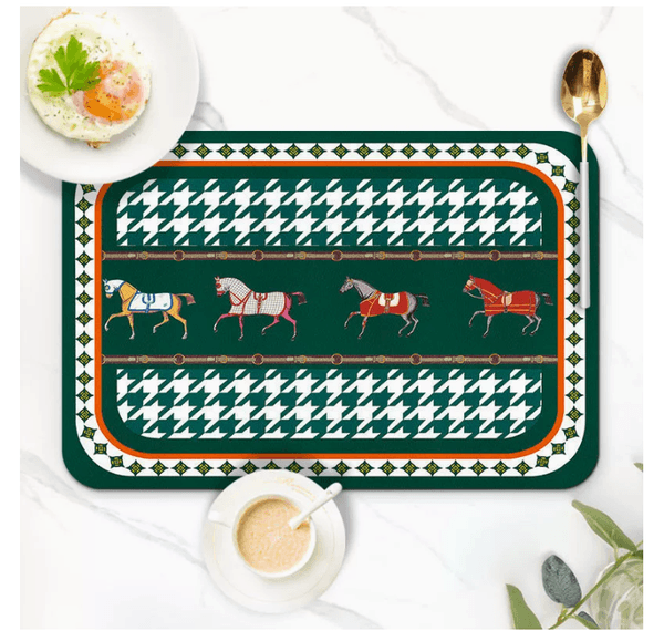 Designer Table Mat Fashion Place Mat Restaurant Decor Cotton Linen Placemats Luxury Imitation Water Decorative Mat Antifouling Tablecloth