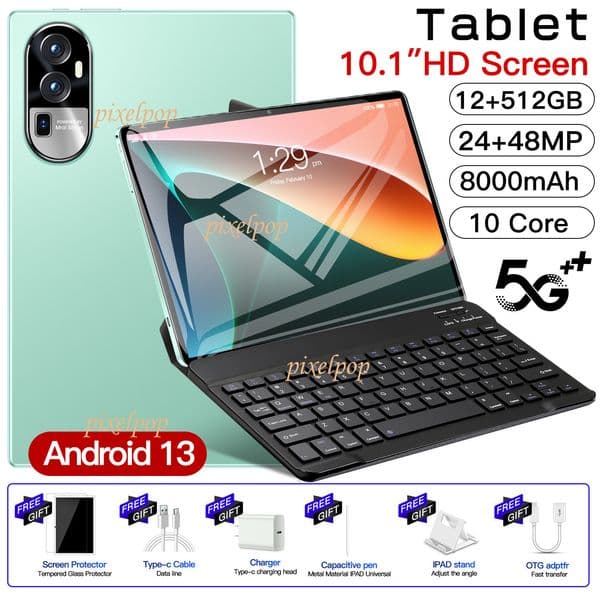 New tablet with dual SIM cards and dual standby Tablet Lightweight portable Face unlock global language Smartphone front and rear HD cameras Metal case 5G tablet