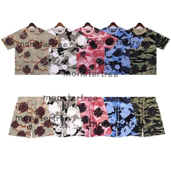 New camouflage Flower T-shirt beach pants setMens Shorts Designer Floral Graphic Harajuku Oversized Shorts Woman Casual Print Streetwear Short Pants