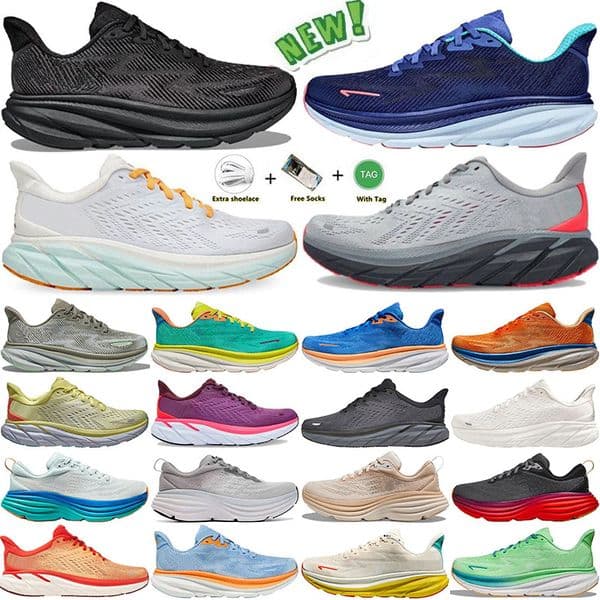 Clifton Sneakers Designer Running Shoes Men Women Bondi 8 9 Sneaker Womens Anthracite Hiking Shoe Breathable Mens Outdoor Sports Trainers