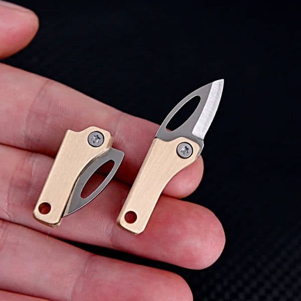 EDC Outdoor Camping Knife Cutting Tool Mini Folding Knife Gift Keyring Fruit Knife Unpacking Key Chain Pendant Box Opener LL