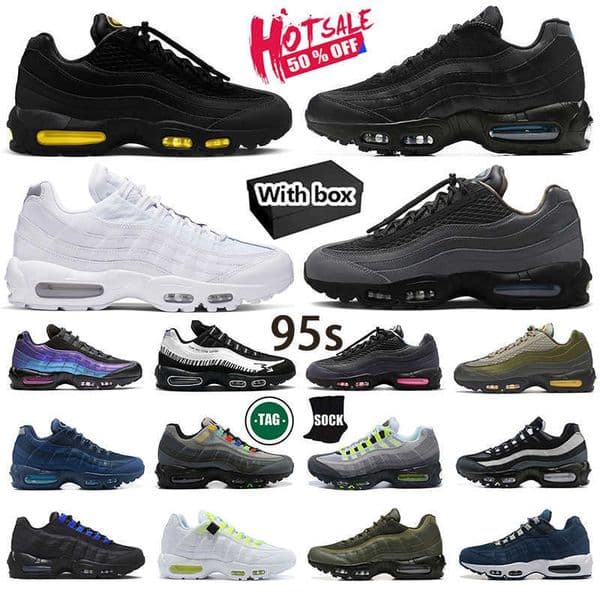 with 95 95s Sneaker Shoe Triple Black White Tour Yellow Aegean Storm Sequoia Pink Beam Obsidian Neon Greedy Trainers Sports Sneakers Men Women Running Shoes