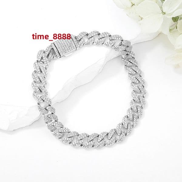 Classic 925 Sterling Silver Mens Cuban Chain Trendy Popular European and American Cuban Chain