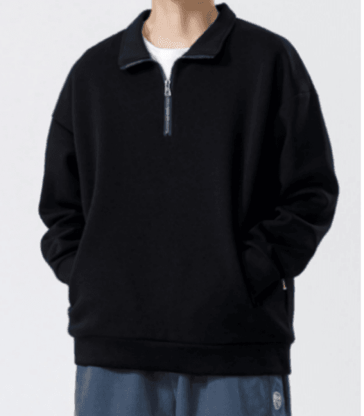 388 Turtleneck Sweatshirt for Men Autumn and Winter Thickened Loose Trendy Solid Color Casual