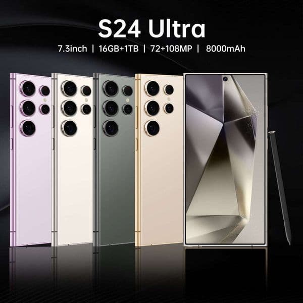 2025 New S24ultra 7.3Hd 16Gb+1Tb Smart Dual SIM 5G Display 72Mp+108Mp Camera Android 14 Phone Fingerprint Face Recognition GPS computer Daily