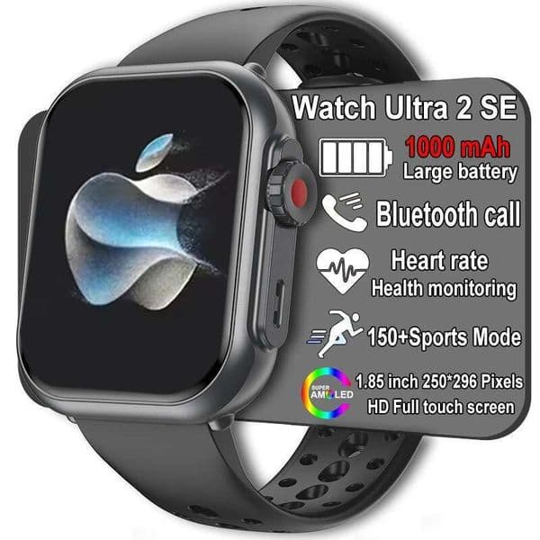 Ultra 2 SE Men Women 1000mAh 150+Sport Mode Heart Rate HD Bluetooth Call GPS Track Waterproof Smart Watch For iOS Android