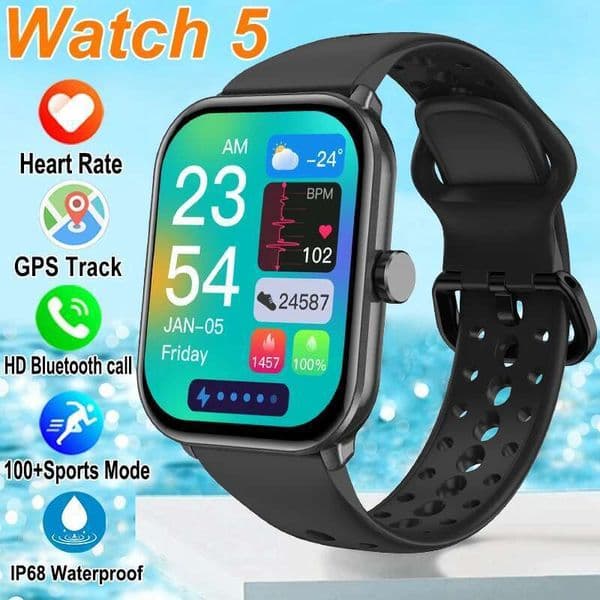 New For Xiaomi 5 Men Women HD AMOLED Screen Heart Rate Bluetooth Call GPS Track Waterproof Sports Smart Watch