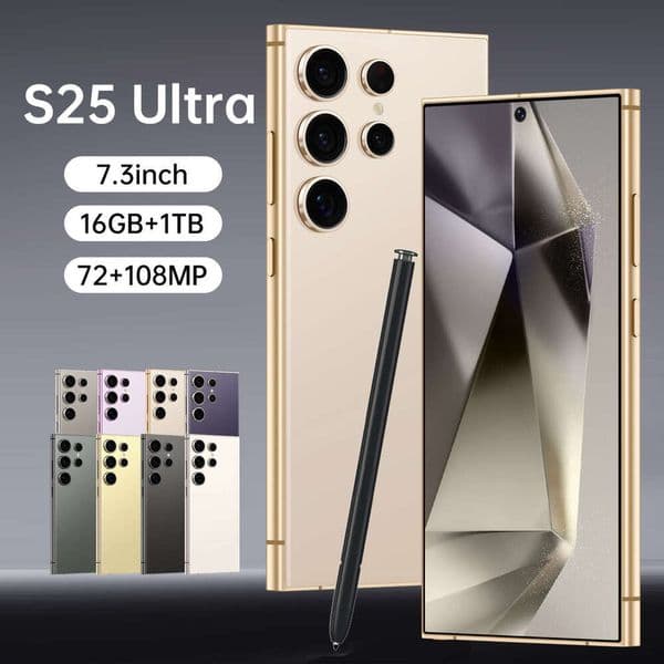 2025 S25 Ultra 7.3HD 16+1TB smart 5G Android display 72MP+108MP camera phone fingerprint Face recognition GPS