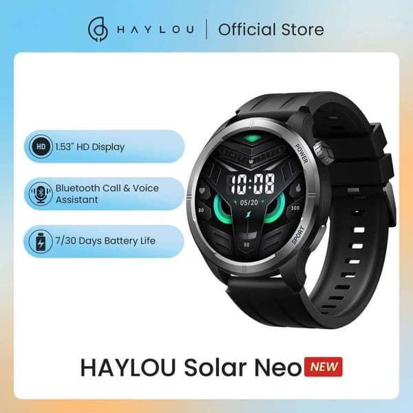 HAYLOU Solar Neo Watch 1.53'' HD Display Bluetooth Call 24H Health Monitoring Smartwatchs Men Women Smart Sport Watchs