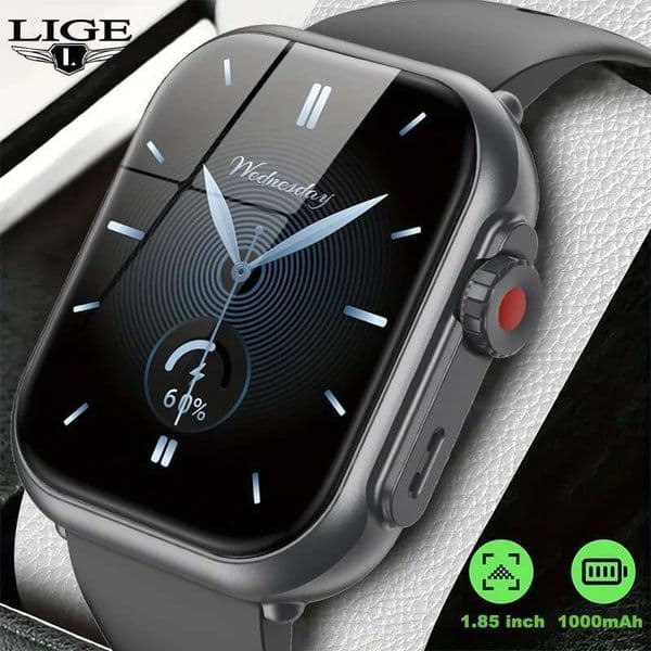 LIGE New 1000mAh Battery Smart Watch For Women Music Playback Anytime Wirless Call Watches Health Monitor Men Smartwatch