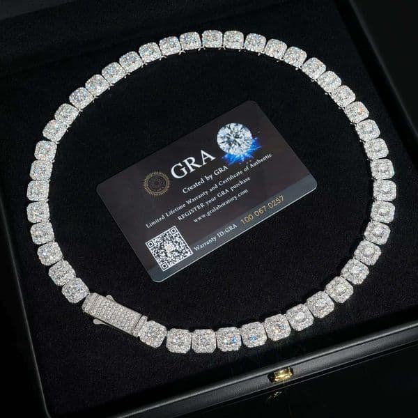 Factory Wholesale VVS Moissanite Iced Out Dia Real Custom Tennis Chain Bracelet 6mm White 10K 14K Gold