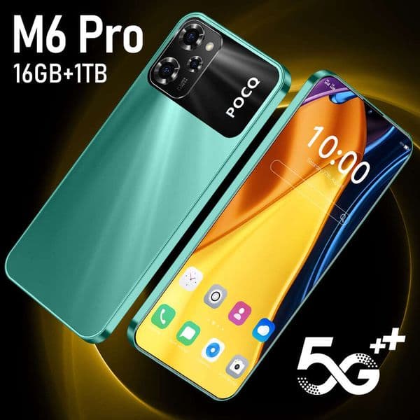 M6 Pro 7.3HD 16+1T Android mobile display 50MP+108MP camera Mobile phone fingerprint Face recognition GPS Global 5GLTE Bands