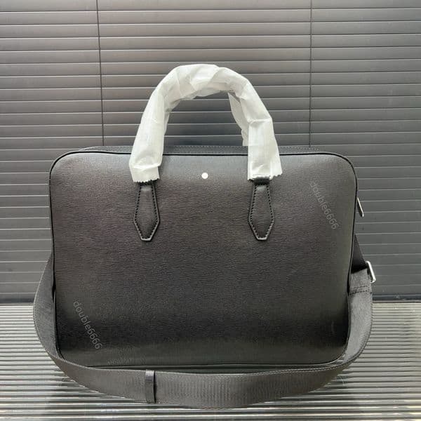 designer men's pure leather black cross leather briefcase messenger bags laptop bag business office bag cross-body traveling shoulder bag purse Luxury cowhide