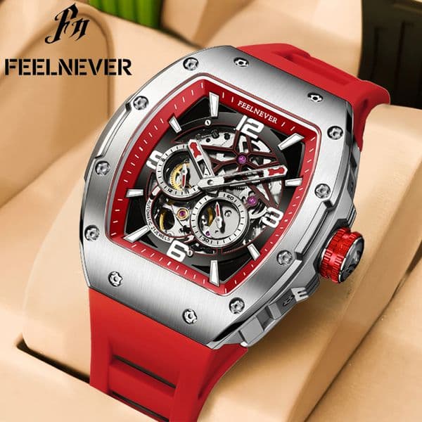 FeelNever Top Brand Luxury Tourbillon Watch For Men Fashion Business Men Watch Military Diver Automatic Mechanical Wristwatches