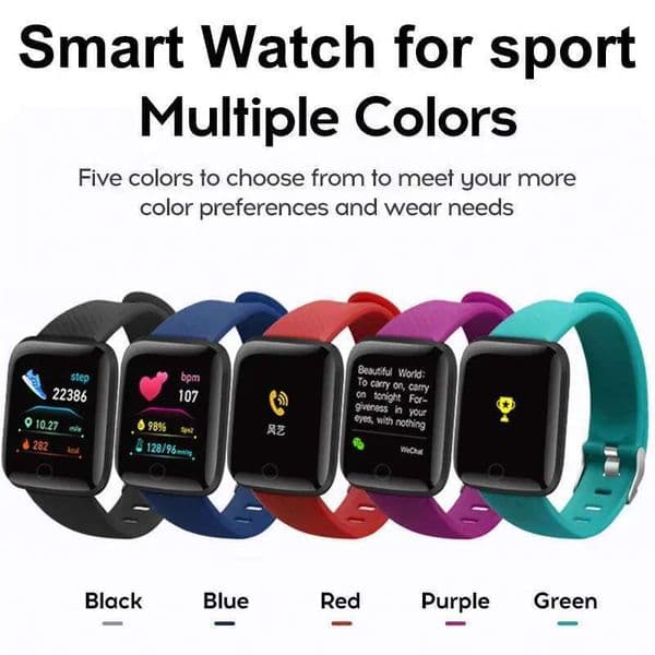 116Plus Smart Watch for Men Women Kids Gift Message Remind Music Control Sport Step Calories D13 Smartwatch Alarm Clock