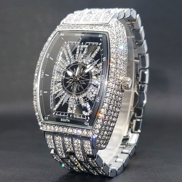 Moissanite Diamond Iced Out Designer Mens Watch Quality Automatic Movement Watches diamonds hip-hop weird digital mens watch