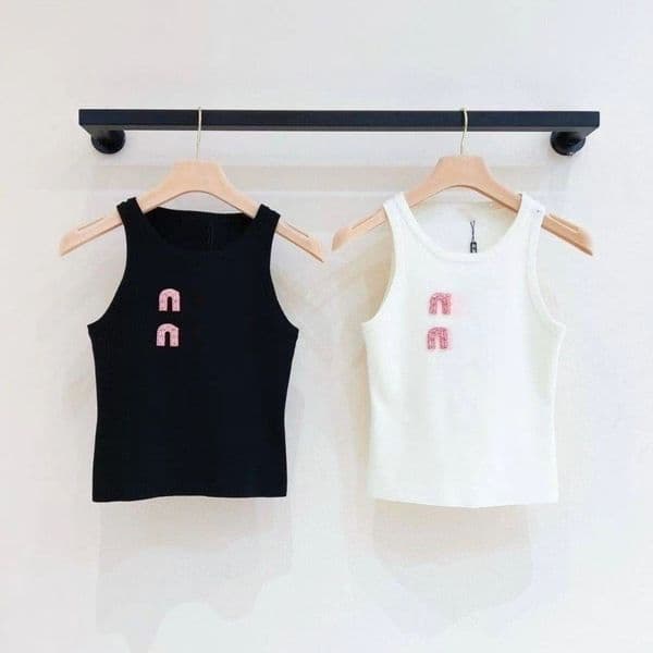 top women tank tops designer luxury vest sleeveless camis pure cotton fashionable knitted camisole tees Women's Sleeveless vests s-xl
