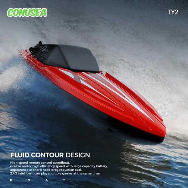 Rc Boat Childrens High-Speed Speedboat Race Remote Controlled Ship Swimming Pool Radio Control Water Toy Boats for Boys Kids X250509