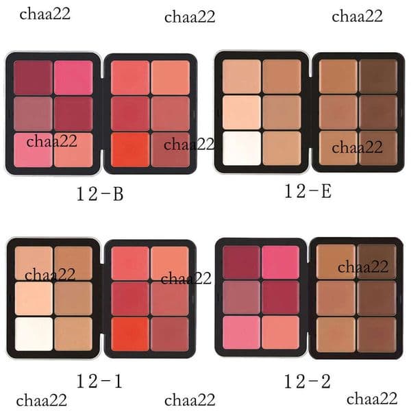 Xiyin TEMU12 color cheek red matte pearlescent high gloss rouge concealer cream plate