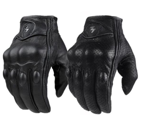 Retro Pursuit Perforated Real Leather Motorcycle Gloves Moto Waterproof Gloves Motorcycle Protective Gears Motocross Gloves gift621914467