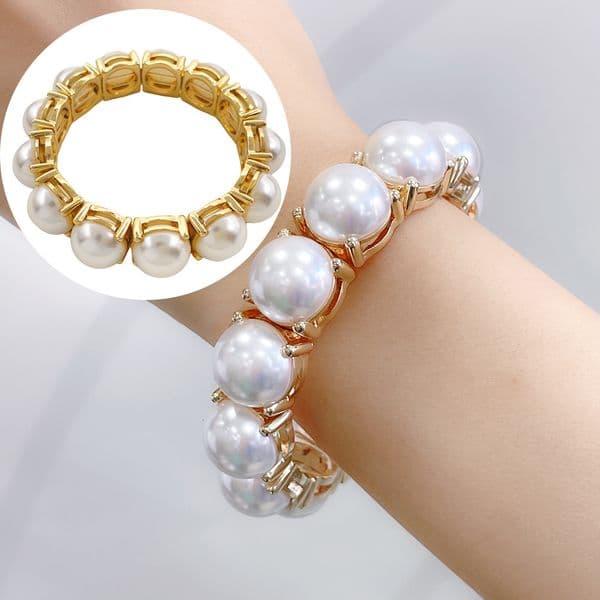 Ins Fashion Exaggerated Pearl Bracelet for Women, Sweet and High Grade, Atmospheric Bracelet, Non Fading, Women's Summer Style