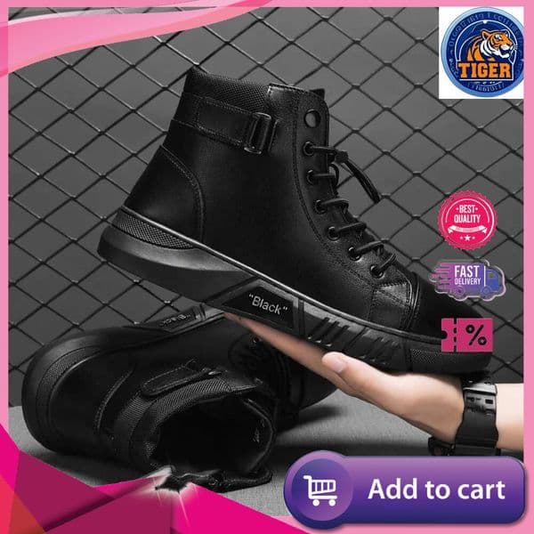 ddmytiger S British Men Casual Platform Leather For Black Motorcycle Boots Winter Comfortable Keep Warm Ankle Shoes Outdoor Shoes