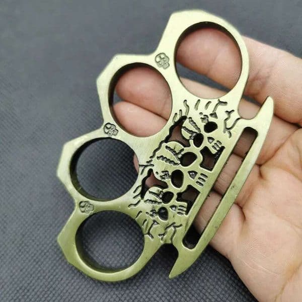 Metal Brass Knuckle Duster Four Finger Outdoor Fighting Fist Ring Hands Clasp Hand Self-defense Pocket EDC Tools