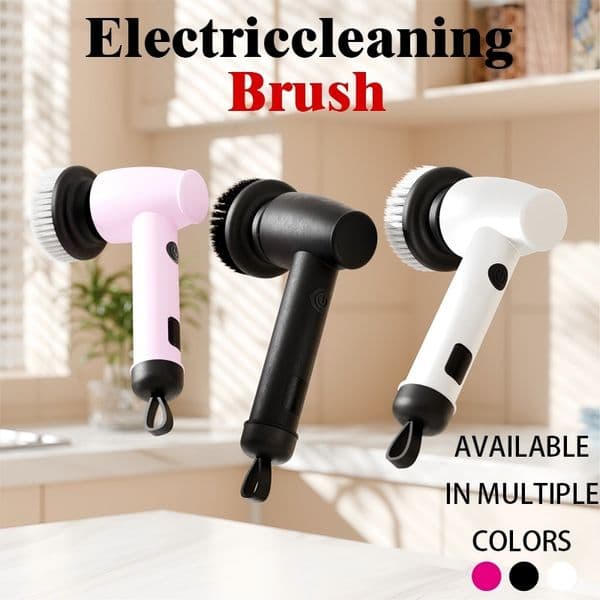 Electric Handheld Rotary Cleaning Brush - Multi-Surface Tool for Kitchen & Bath