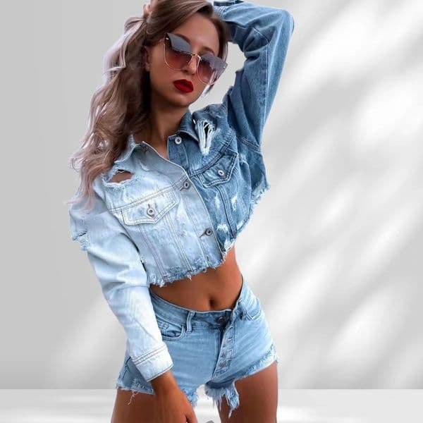 Winter Brown Denim Jacket Fashion Womens Hoodie Sets 2 piece set Casual Sports Tracksuit woman clothes clothing set Long Sleeves Pullover Streetwears