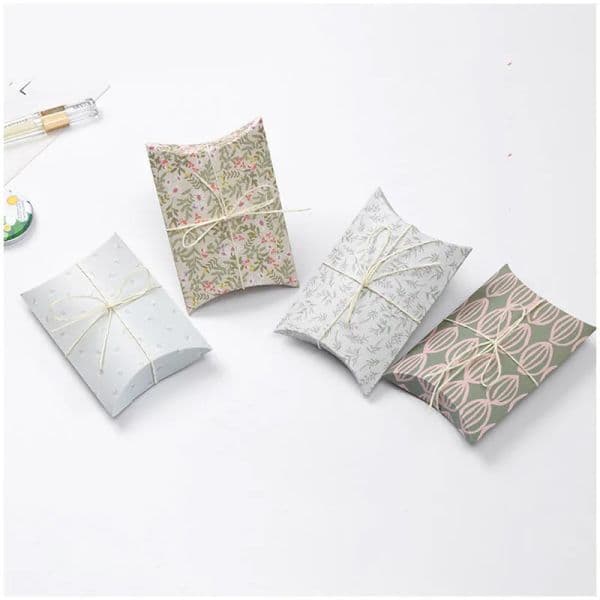 Pillow Box Chocolate Candy Cookie Wedding Party Baby Shower Favor Gift Pillow Packaging Boxes Pattern Gift Box LL