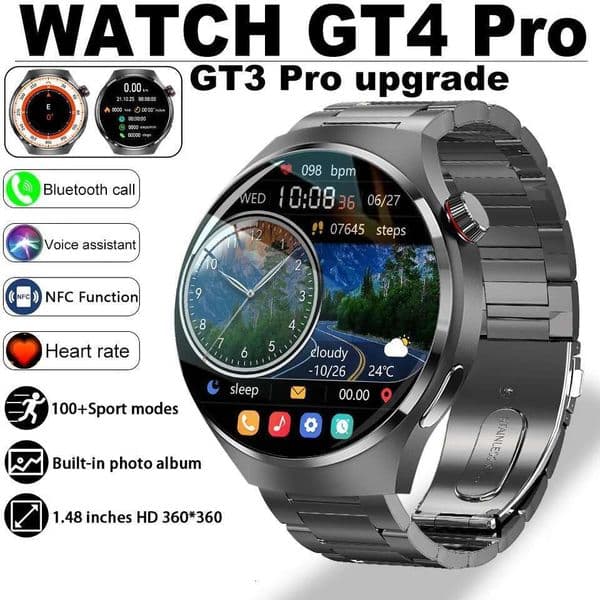 Smart 4 Pro With GPS Track For Men Women ith AMOLED HD Display Bluetooth Call NFC IP68 Waterproof Sport Watch 2025