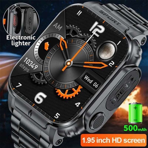 LIGE Lighter Smart Watch Men 1.95'' Large Screen Bluetooth Call Waterproof 500mah Battery Outdoor Sports Fiess Smartwatch 2025