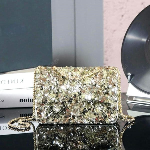 10A top quality Evening bag with full set package Glitter Flap chain fashion Luxury Bag 1C28