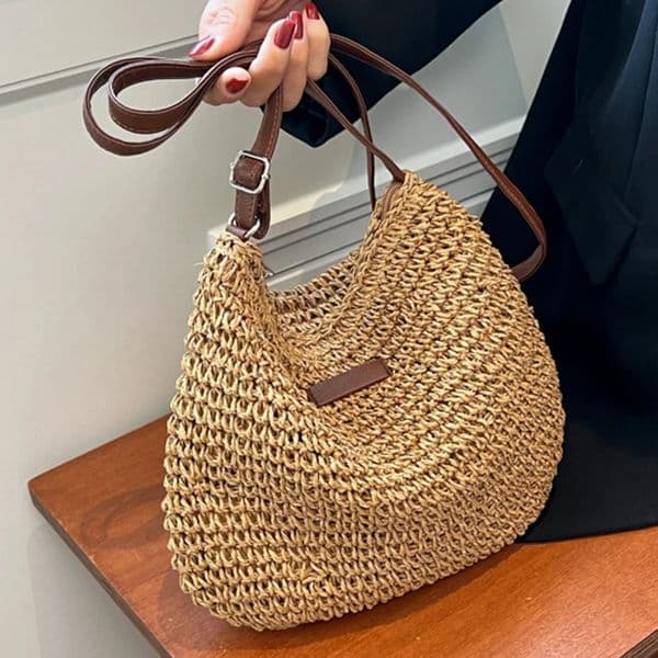 Woven Summer Fashion Straw Bag Beach Holiday Crossbody Bag Shopping Large Capacity Shoulder Handbag Messenger Ladies Women 250514