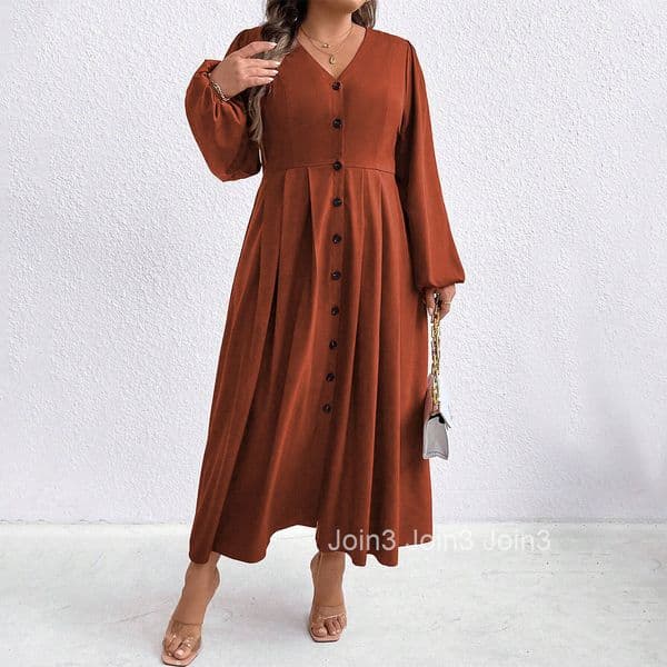 Womens Plus Size Elegant Style Dress Autumn and Winter High-end Fashion High Waist Slim Fit Long Skirt