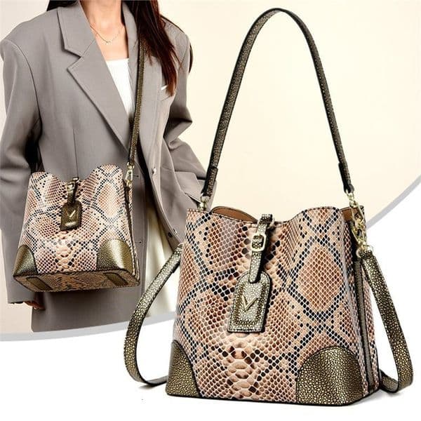 2024 Versatile Serpentine Women's Fashion Single Shoulder Crossover Bucket Bag