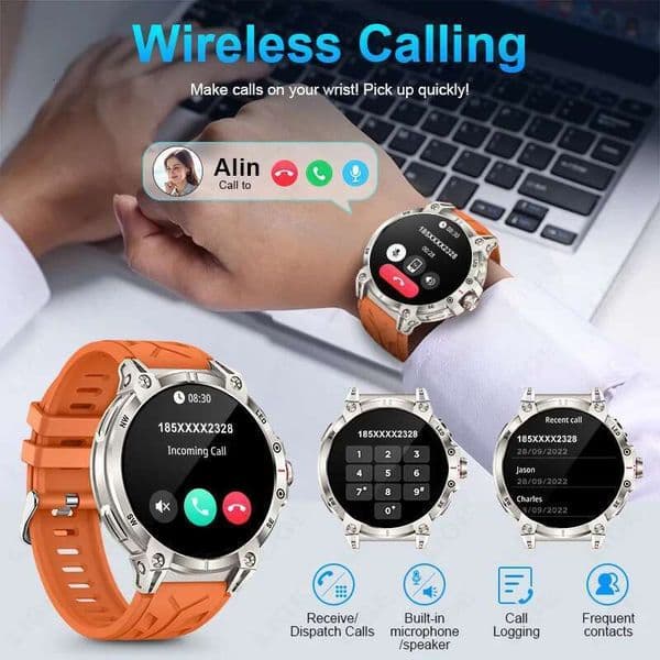 LIGE GPS Sports Tracker Outdoor Compass Bluetooth Call Fiess Waterproof Smart Watch Flashlight 1.85 inch Screen
