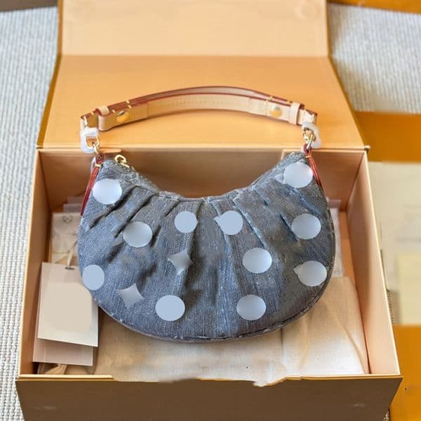 Denim Flower Ingot Travel Women s Designers Bags Totes Handbag Croissant Wallets Purse Messenger Bag 20cm