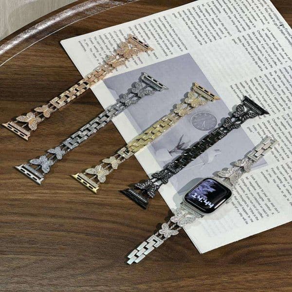 Accessories Suitable for Metal with Apple Watch iWatch Butterfly Diamond Strap applewatch series 10 8 9 7 6