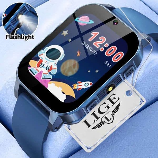 LIGE New Kids Smart Watch Learning Card Puzzle Game LED Flashlight Music Play Camera Sport Fiess Pedometer Children Smartwatch