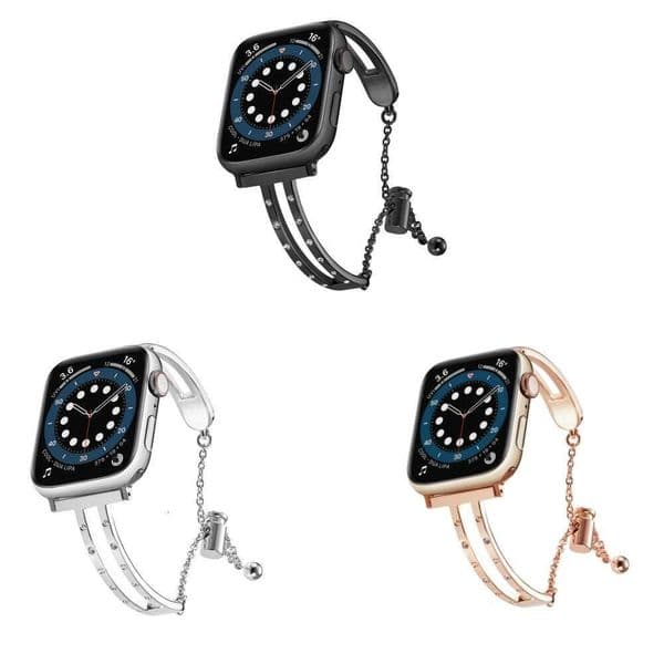 Suitable for Applewatch dia studded IWatch stainless steel slimming Apple metal watch strap