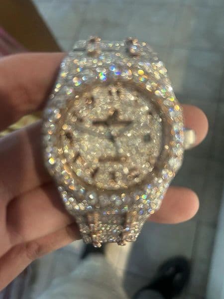 Premium Quality Antique Fully Iced Out VVS Clarity Moissanite Diamond Watch for Men with ICED AAAA